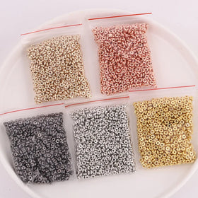 500pcs Round Spacers Beads Stainless Steel Bead Spacers Flat Round Loose Bead Spacers Jewelry Findings for Bracelet Making DIY