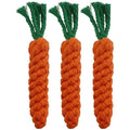 Eco-Friendly Orange Carrot Style Safe Cotton Braided Rope Chew Toys for Small Dogs-8.6inch (RUNCHI Brand)