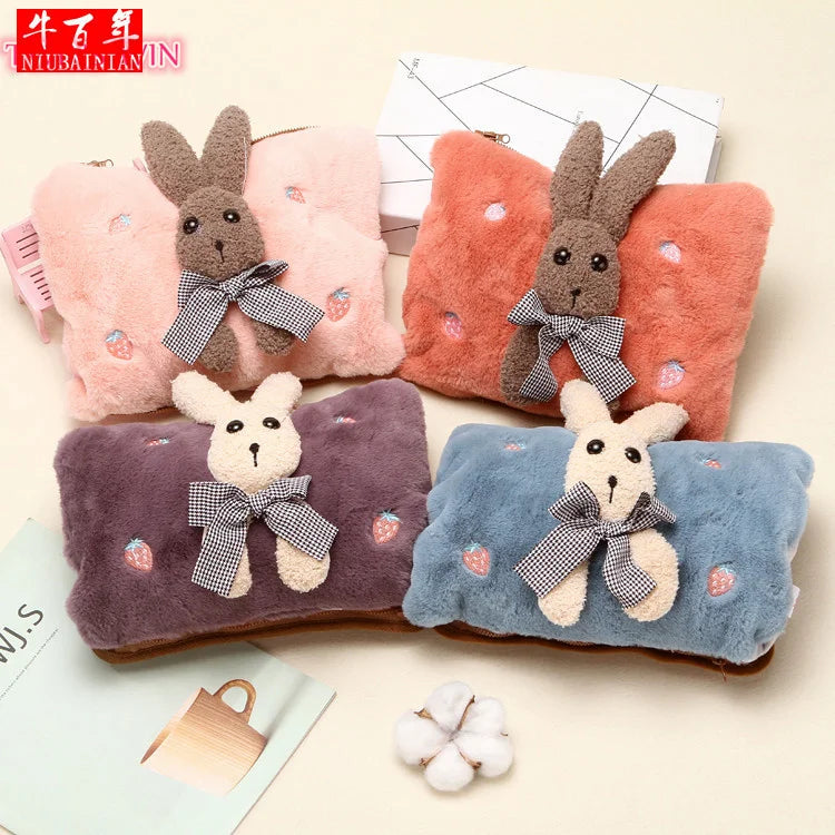 Cute Rabbit Electric Hand Warmer Hot Water Bag Charging Explosion Proof Heating Cartoon Water Bag
