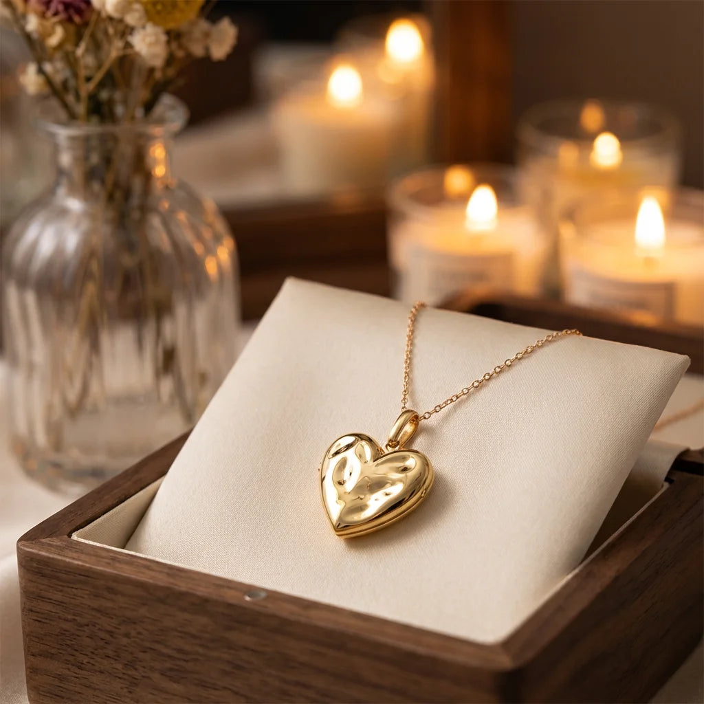 Fine S925 Supplier Retro Style Emotional Double Heart Opening and Matching Box Irregular Locket Pendant Custom Name Necklace