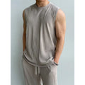 2024 New Ice Silk Sports Set Men's Summer Thin Tracksuit Men Casual Long Pants Sleeveless T-shirt Quick Drying Clothes Sets