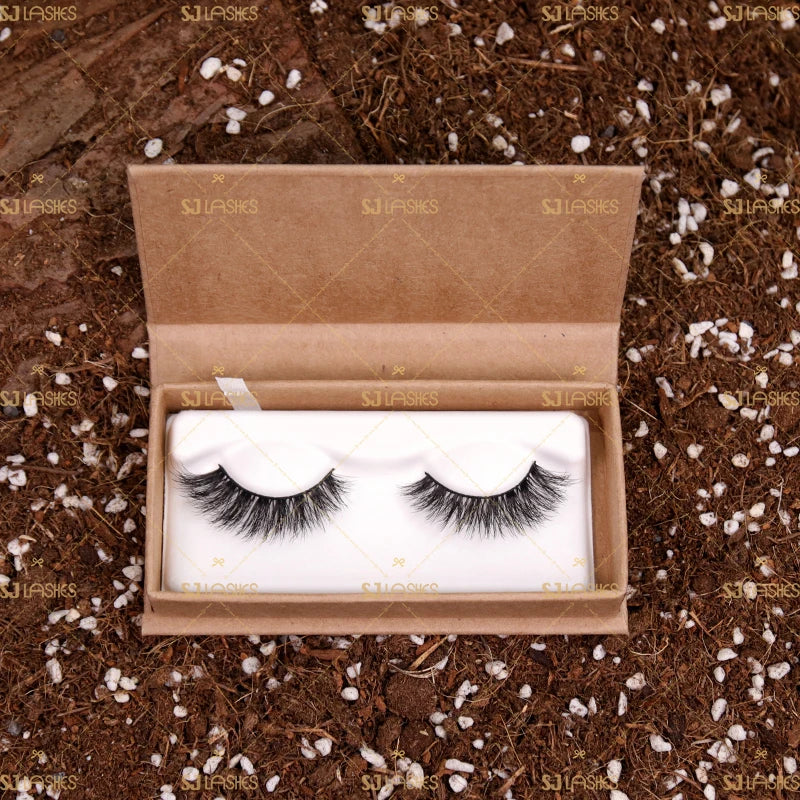 SJ One Dollar Full Strip Eyelashes 100% Biodegradable Plant Fiber Lashes Bulk Price