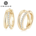 Wholesale Fine Jewelry Jewelry 12mm 14mm VVS D Color Moissanite Earrings 925 Sterling Silver Clip-on Double Hoop Earrings