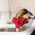 Universal Eco-Friendly Silicone Colander Pot Strainer Clip-On Kitchen Gadgets for Food Use