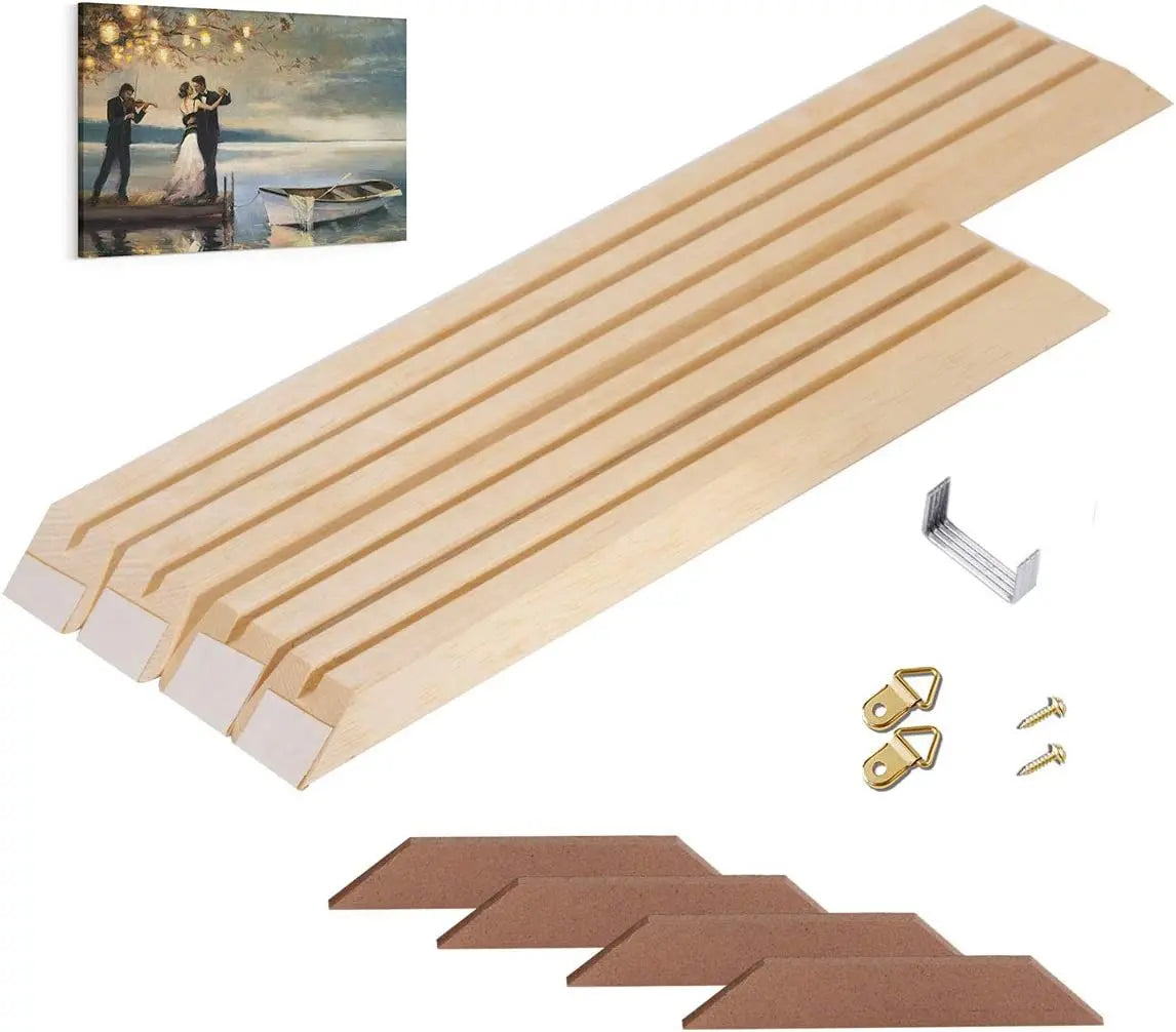 Canvas Frame Customized Size Stretcher Bars Wood Kits with UV Printing and Accessories for Oil Painting and Picture Wall Art