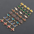 M1059 6pcs/lot Creative Animal Shape Brass 18K Gold Plated DIY Pendants Charms Zircon Women's Jewelry Making Accessories
