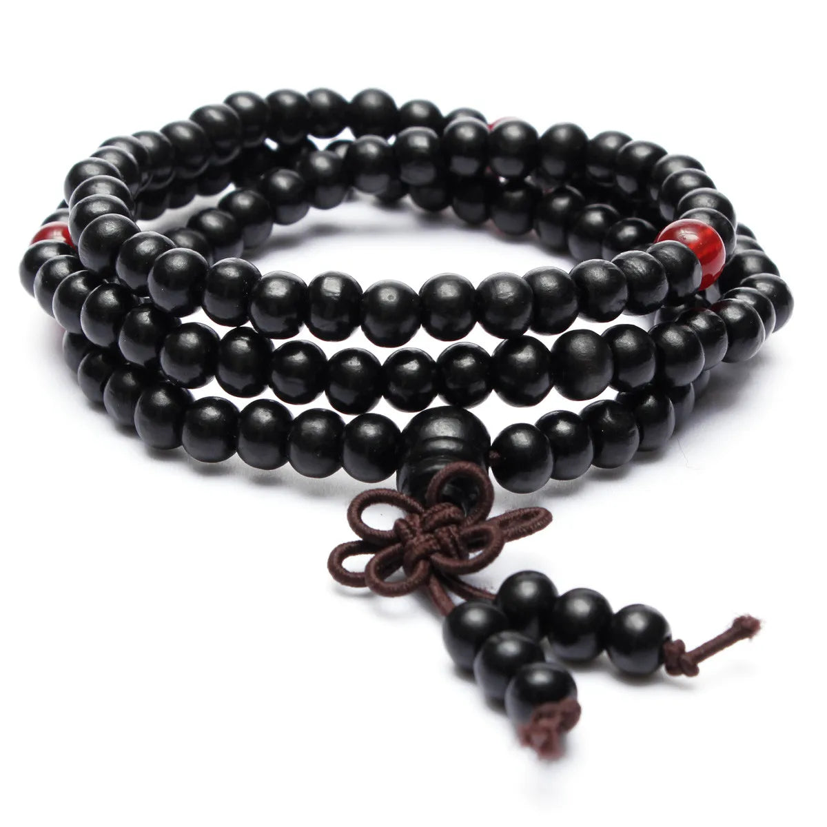 6mm 108 Sandalwood Buddhist Buddha Meditation Prayer Bead Mala Unisex Bracelet Necklace Pendant