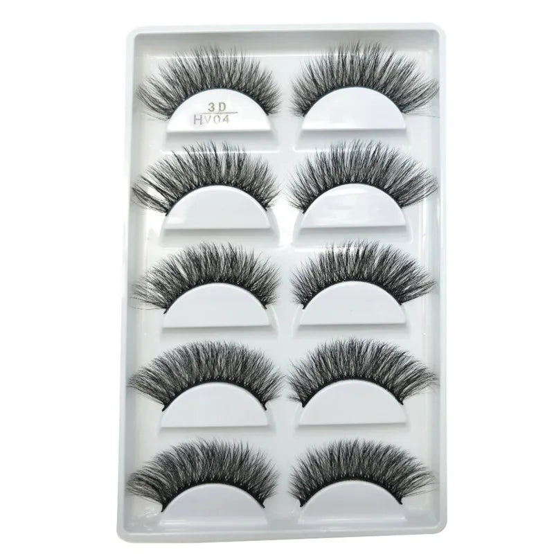 Best Selling Private Label Factory Price Wholesale Silk Eyelashes 5pack Mink Eyelashes MegaBDM