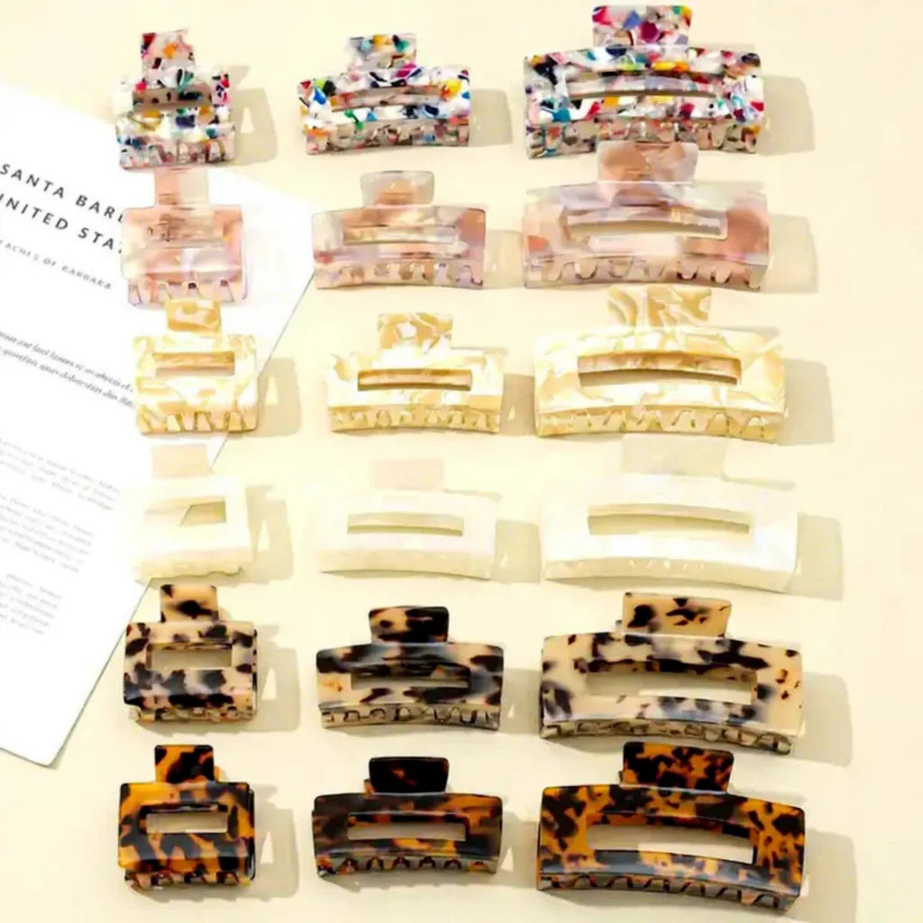Custom Color LOGO Hair Accessories 5cm/7.5cm/10.5cm 3PCS/set Hair Claw Clips Set Women Girls Acetate Hair Claws Set Hairgrip