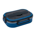 Portable Stainless Steel Bento Container with Plastic Lid Eco-Friendly Durable Lunch Food Box for Kitchen Use
