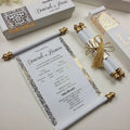 Customize Low Moq Scroll Wedding Invitation Card with Box & Tassel Unique Rolling Wedding Invitation Cards with Customized Text