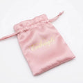 Custom Logo Soft Satin Drawstring Pouch Luxury Jewelry Packaging Bags for Hair Wig Cosmetics Gift Storage Personalized Pouches