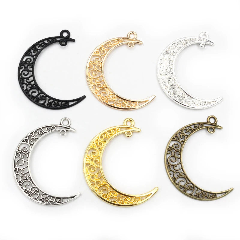 10pcs/lot 41x30mm 7-Colors Moon Style Handmade Charms Pendant:DIY Jewelry Making Findings Supplies MegaBDM