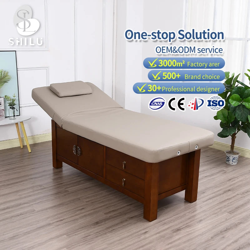 Spa Massage Table Full Body Beauty Bed Wood Frame Comfortable Salon Furniture Bedroom Living Room Gym Outdoor Use Modern Design