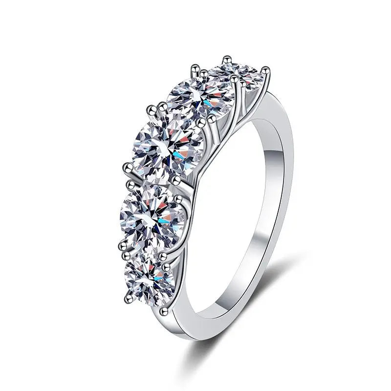 Real D Color Classic Factory Wholesale Sparkling Gemstone Party Rings Moissanite Wedding Ring for Women Romantic Gift