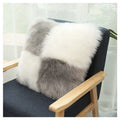 Modern Geometric Striped Sherpa Pillow Rug Square Faux Sheepskin Fur Eco-Friendly Hotel Use Cartoon Dot Pattern Safe Fabric