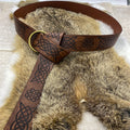 Viking Renaissance Belt Celtic Belt Men's Leather Medieval Waistband Adventure Warrior Embossed Cosplay Costume Accessories