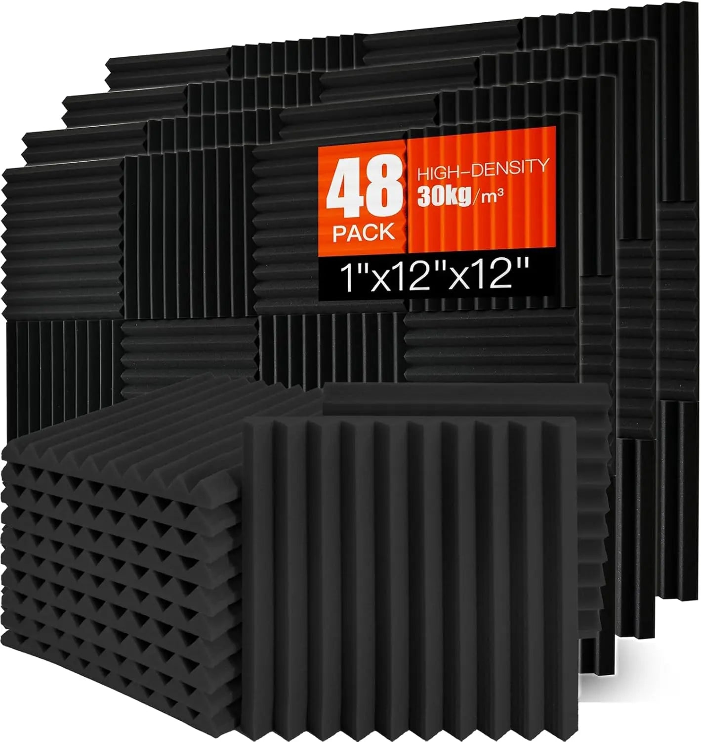 Acoustic Foam Panels 1"X12"X12" Self-adhesive Sound Proof Foam Panels Absorb Noise Quickly High Density Soundproof Wall Panels