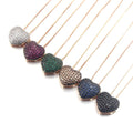 Wholesale Copper 18K Gold Plated Cubic Zircon Colorful Heart Pendants Necklace for Women Girls CZ Chain Necklace