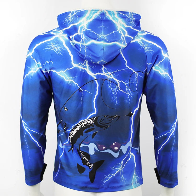 Custom Hooded Fishing Shirt Men Outdoor Clothing Supplier Long Sleeve Sun Protection Quick Dry Breathable UV Private