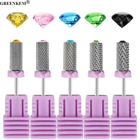 Wholesale Colorful Tungsten Steel Diamond Super Long Tapered Nail Drill Bits Pana 5 in 1 Safety Nail Drill Bit