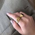 Hot Selling Women Gold Plated Bread Mountain Grain Shape Luxury Ring