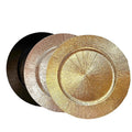 Modern Luxury Gold Round Plastic Dinner Charger Disposable Under Plates for Wedding Decorations and Food Sustainable Feature