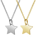 Minimalist 316L Stainless Steel Gold Plated 40cm Link Chain  12mm Star Pendant Necklace