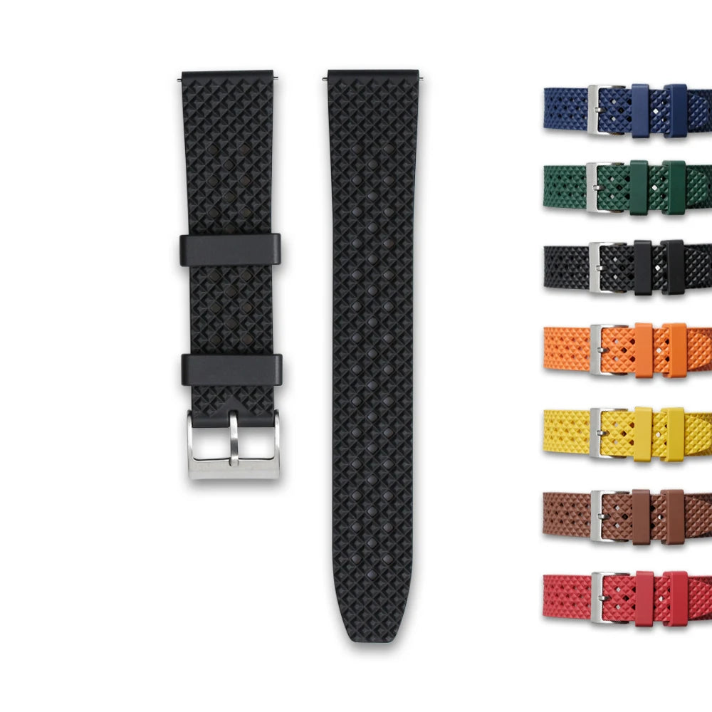 Fluorine Rubber Watch Strap Quick Release Watch Bracelet FKM Rubber Watchband
