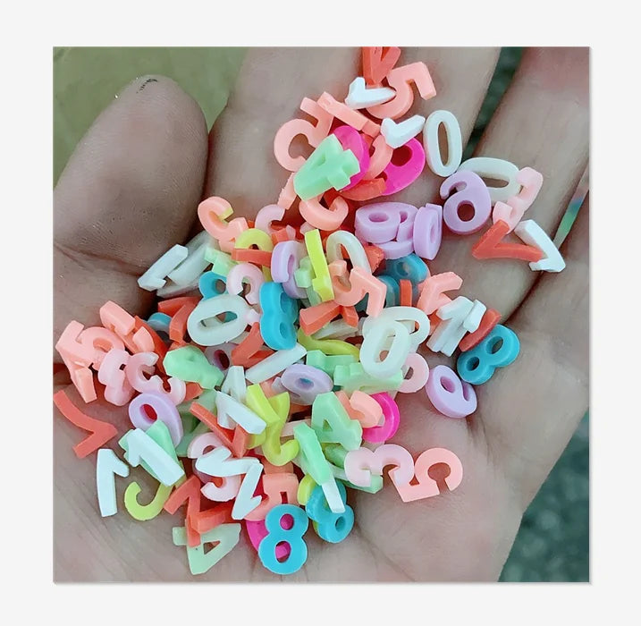 500g Polymer Clay Arabic Numbers 0-9 Slice Sprinkles Slime Supplies DIY Playing Material Accessories Handicraft