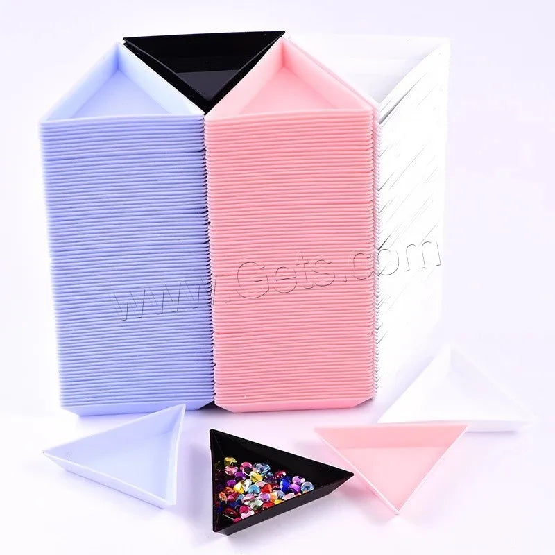 Bulk Wholesale Triangle Plastic Jewelry Tray Epoxy Gel More Colors for Choice 73x10mm 80PCs/Bag 868013