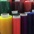 Eco-friendly PVC Plastic Film Roll Waterproof Vinyl Fabric Jelly Color Transparent PVC Synthetic Leather for Raincoat/Tablecloth