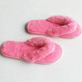 Women's Cozy Comfy Anti-Slip Spa Slippers Open Toe Fluffy Furry Fur Flip Flop Soft Flat Design Fleece Warm Fluffy Furry Fur