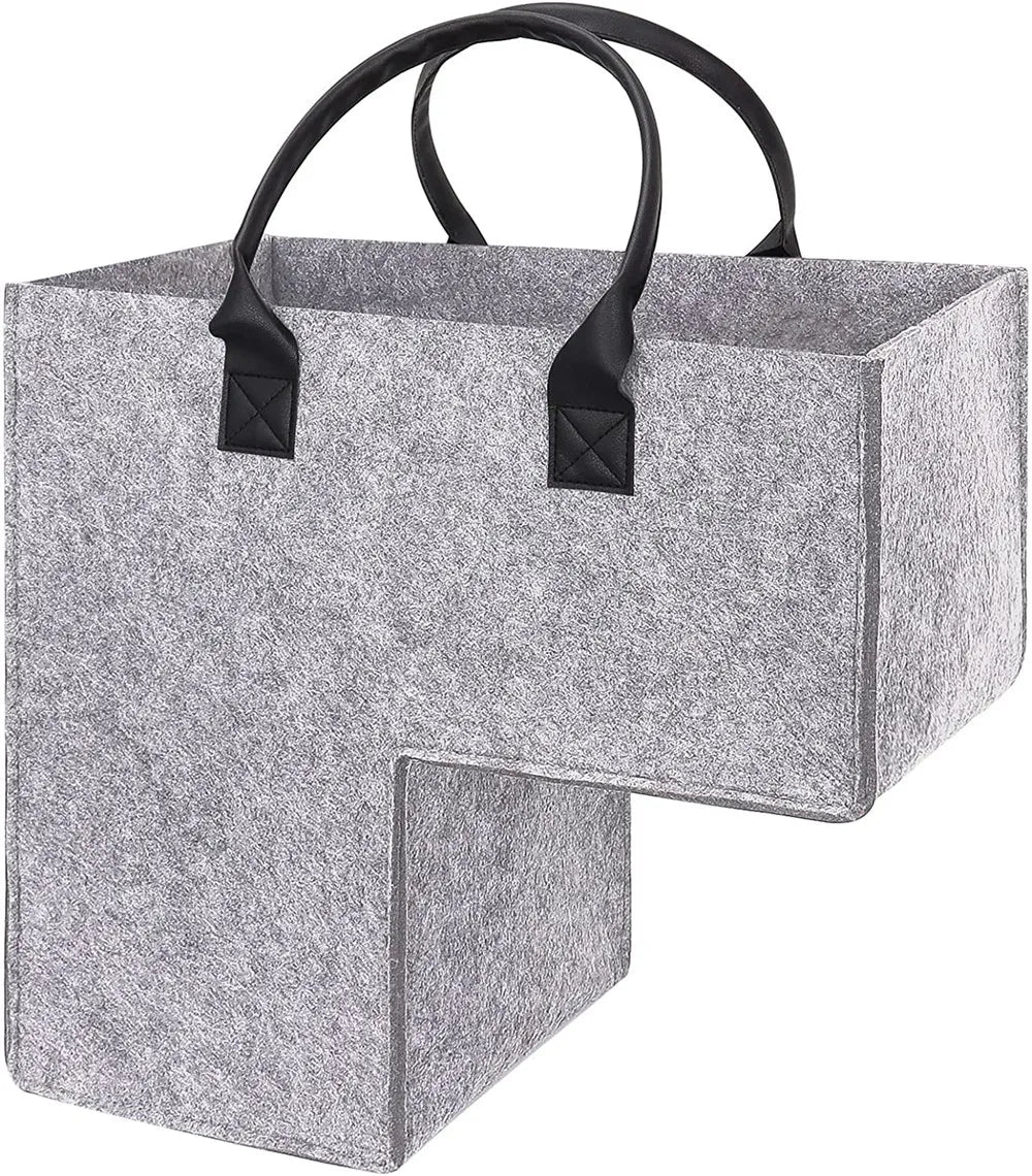 L-Shape Stair Basket Organizer with Handle 4mm Felt Stair Step Storage Baskets for Laundry Toys Home Items Office Decor