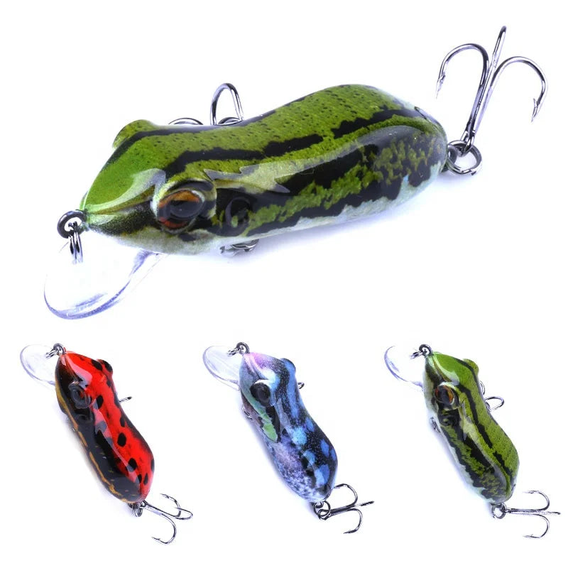 Wholesale FO014 6cm 10g Artificial Hard Plastic Baits Lifelike Frog Fishing Lures