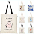 2024 Custom Logo Design Recycled Reusable Muslin Bag Plain Canvas Cotton Tote with Letter Pattern