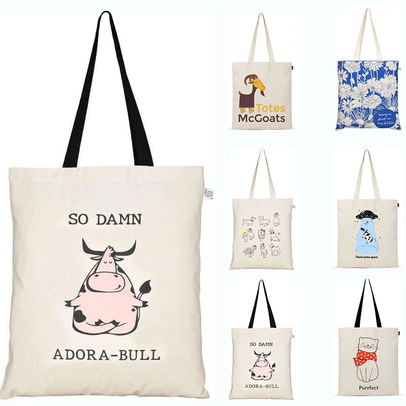 2024 Custom Logo Design Recycled Reusable Muslin Bag Plain Canvas Cotton Tote with Letter Pattern