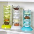Factory Outlet 4 Tier Hanging Spice Rack Glass Spice Jar with Revolving Rack Glass Spice Rack