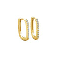 RINNTIN APE24 Cheap Aretes 925 Silver Jewelry Wholesale 14k Gold Plated Geometric U Shape Square Huggies Earrings Hoop Women