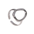 BM Trendy Silver Stainless Steel Hollow Rings Non-Tarnish Geometric Design Gold Plated Jewelry