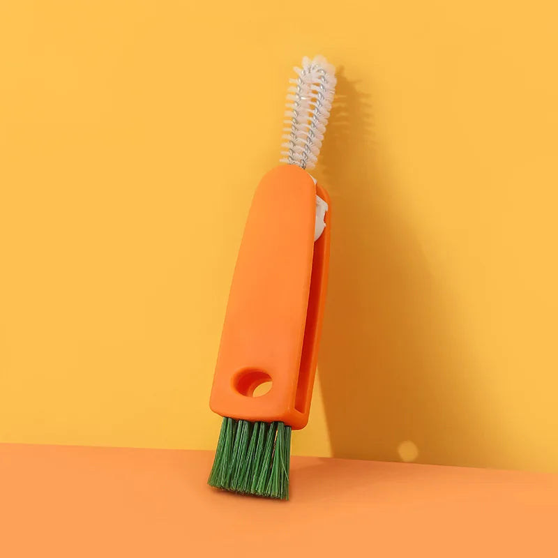 3 in 1 Bottle Cap Lid Detail Brush Straw Cleaner Tools Water Bottle Cleaning Crevice Brush