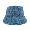 2025 Winter Custom Embroidery Women's Sherpa Lamb Hair Bucket Hat Solid Cross Border Fuzzy Bucket Hat for Fishing Wholesale