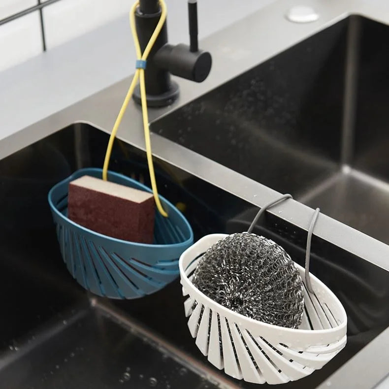 2026 New Creative Shell Kitchen Drain Bag Faucet Hanging Sponge Storage Hanging Basket Household Pool Free Punch Rack