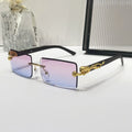 2026 New Frameless Rimless Sunglasses Popular Square Cut Edge Leopard Cheetah PC Fashion Sunglasses