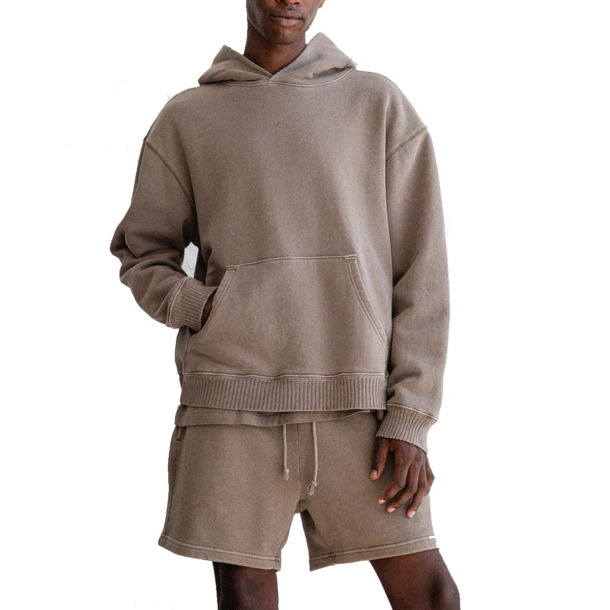 OEM Men Distressed Acid Washed Knit Pullover Sweater Hoodies Custom LOGO Oversize Boxy Fit Heavyweight Vintage Sweatshirt Hoodie