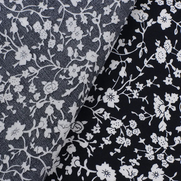 Stock 100% Cotton Poplin Fabric Floral Printed Design Christmas Print for Woman Dress