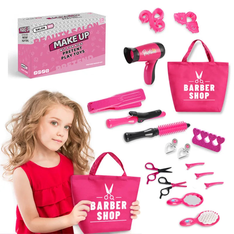 New Style Factory Direct Sale B/O 15pcs Pretend Play Beauty Set Hair Salon Makeup Set Fun Play Girl Toys Regalo Pare Ninas
