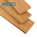 REBO Carbonized Vertical Pressed Solid Bamboo Wood Medium Plank Modern Design T&G Click Lock Waterproof Bamboo Flooring