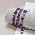 Professional Jewelry Factory Custom Different Design Amethyst Beaded Bracelets Handmade Adjustable Gemstone Crystal Bracelets