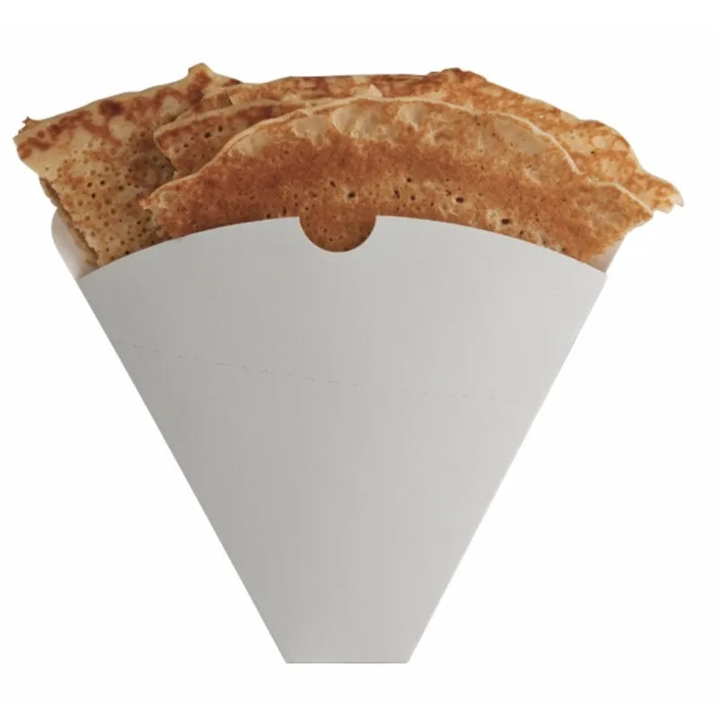 Disposable Crepe Paper Cone with Custom Logo Printing Budget-Friendly Waffle Egg Holder for Craft Cookie Candy Chocolate Use
